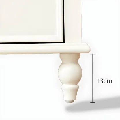 Glam White Wooden Dresser with Shelves for Bedroom Image - 11