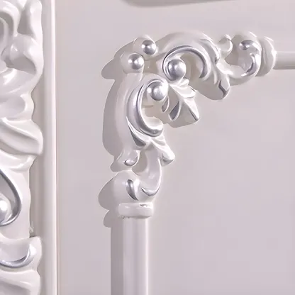 Traditional Glam 5-drawer White Wood Chest for Bedroom Image - 11