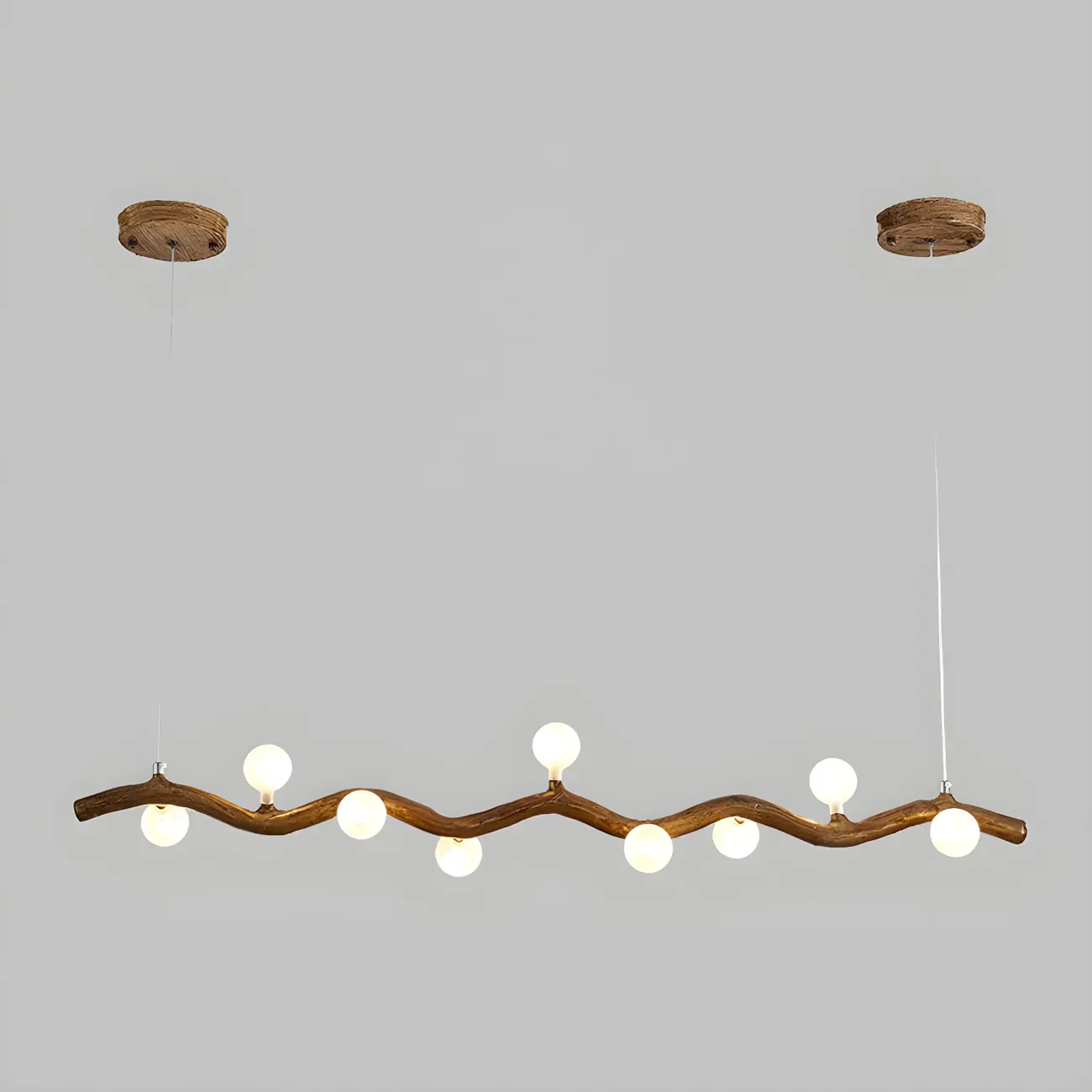 Modern Brown Glass Linear Island Pendant Light Image - 5 | homeyfad