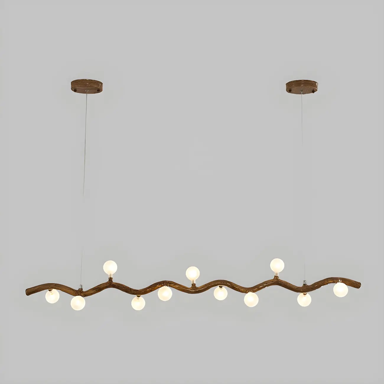 Modern Brown Glass Linear Island Pendant Light Image - 6 | homeyfad