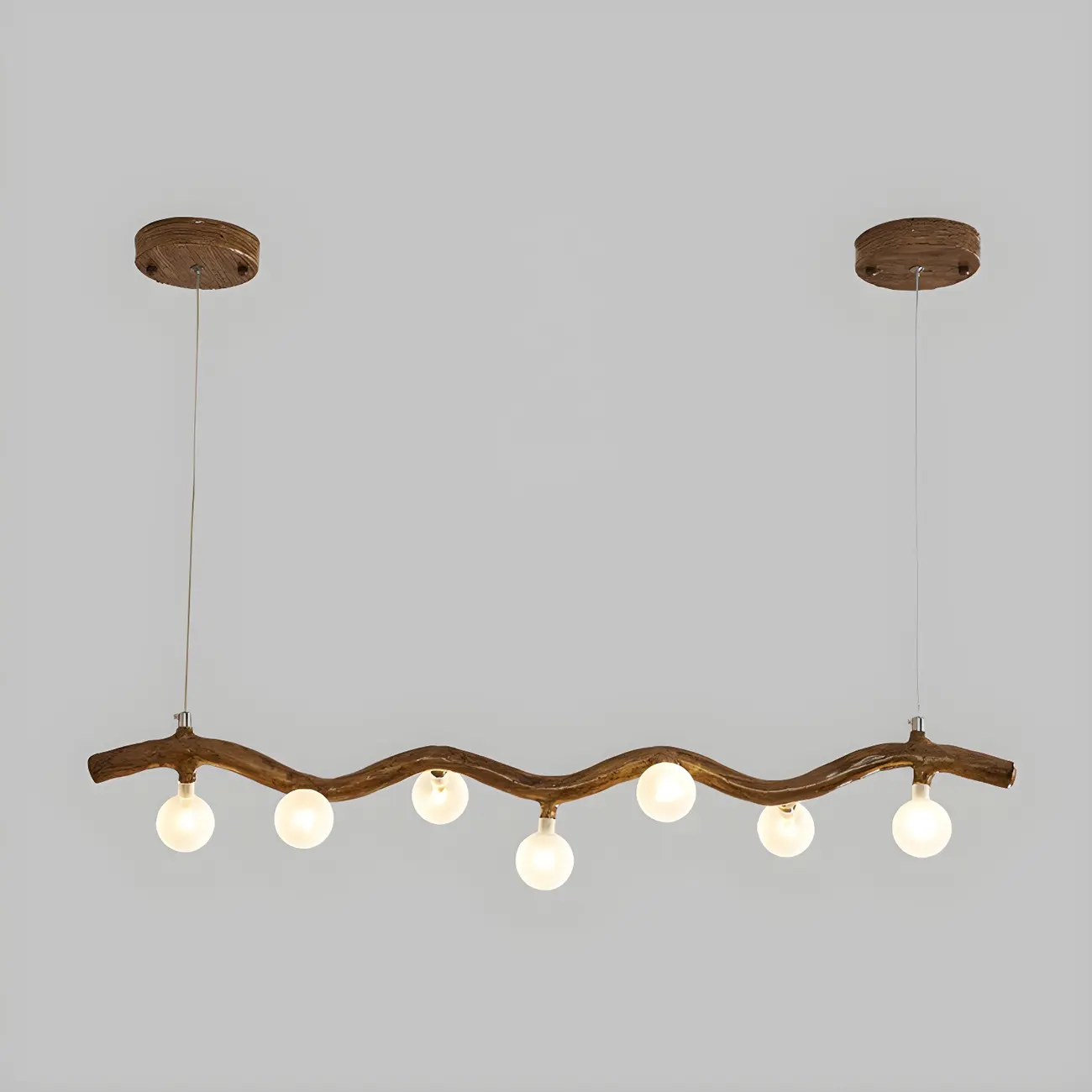 Modern Brown Glass Linear Island Pendant Light Image - 9 | homeyfad