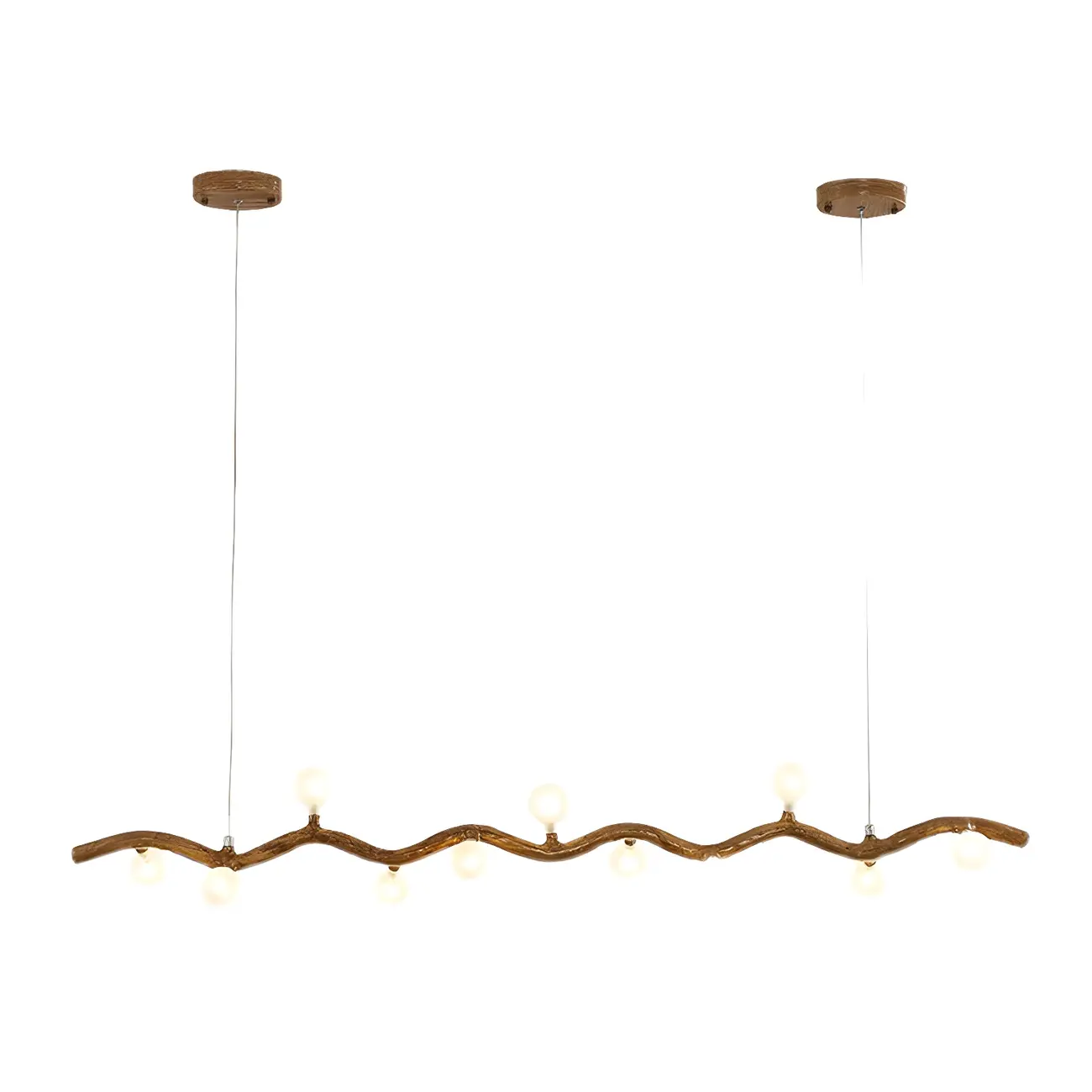 Modern Brown Glass Linear Island Pendant Light Image - 12 | homeyfad