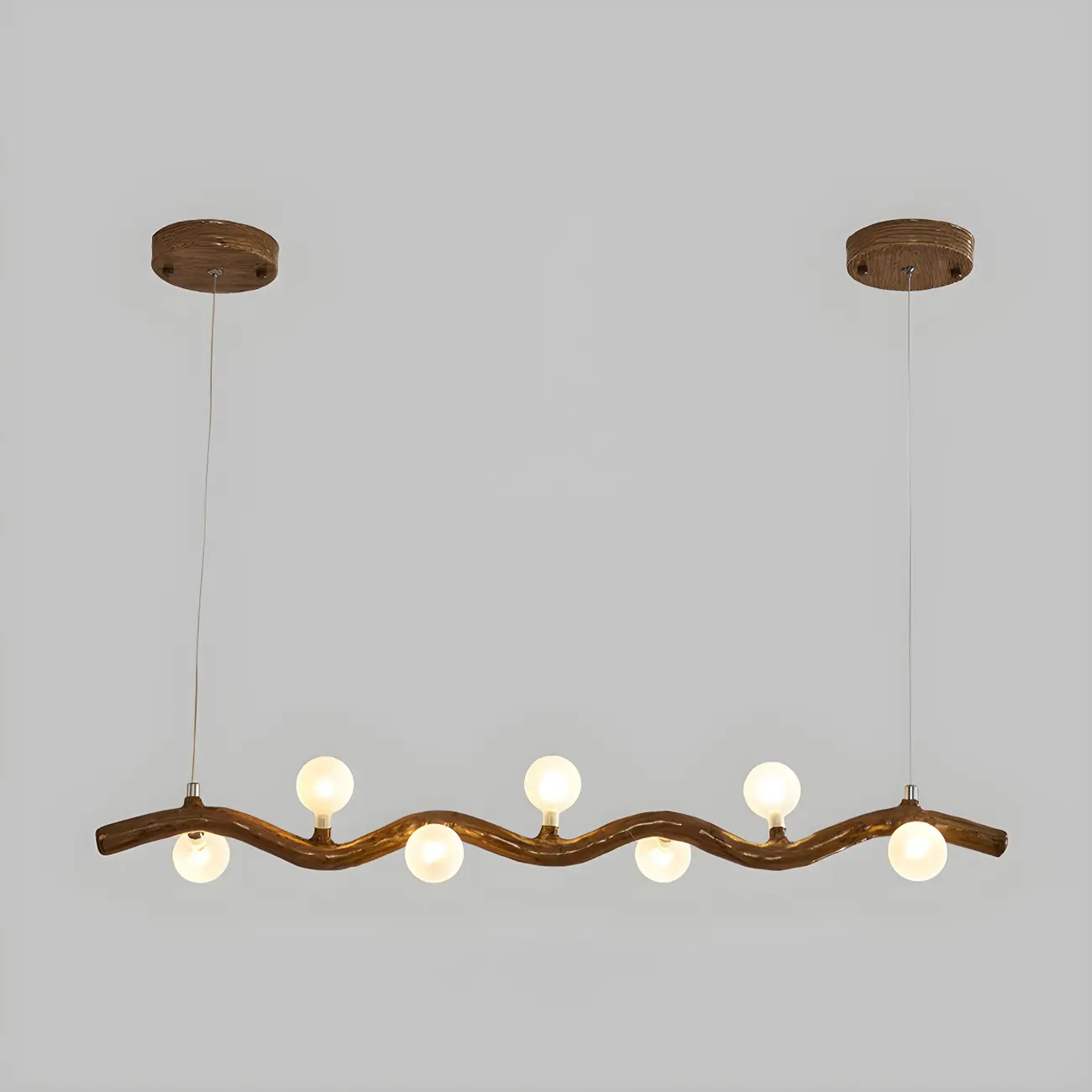 Modern Brown Glass Linear Island Pendant Light Image - 14 | homeyfad