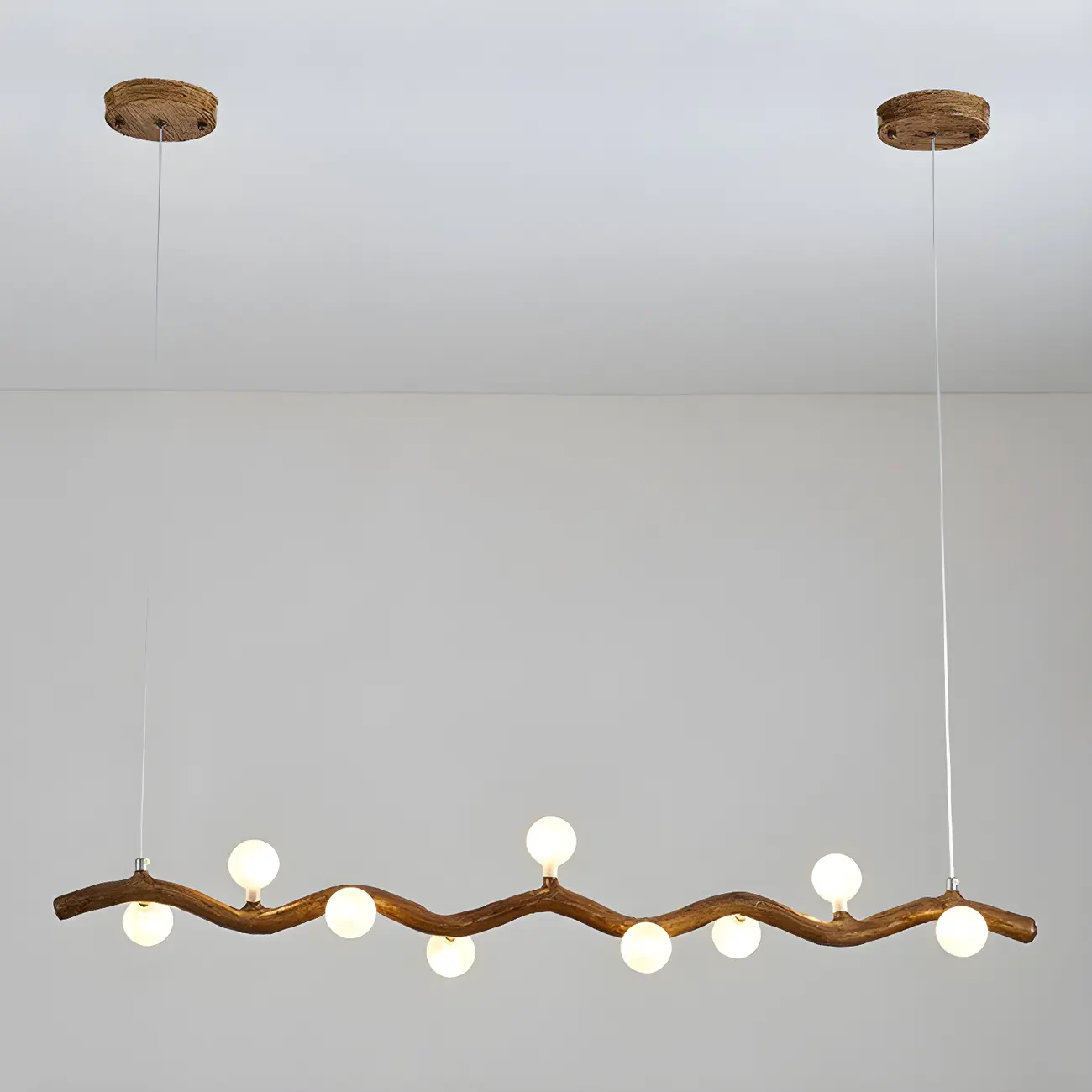 Modern Brown Glass Linear Island Pendant Light Image - 16 | homeyfad