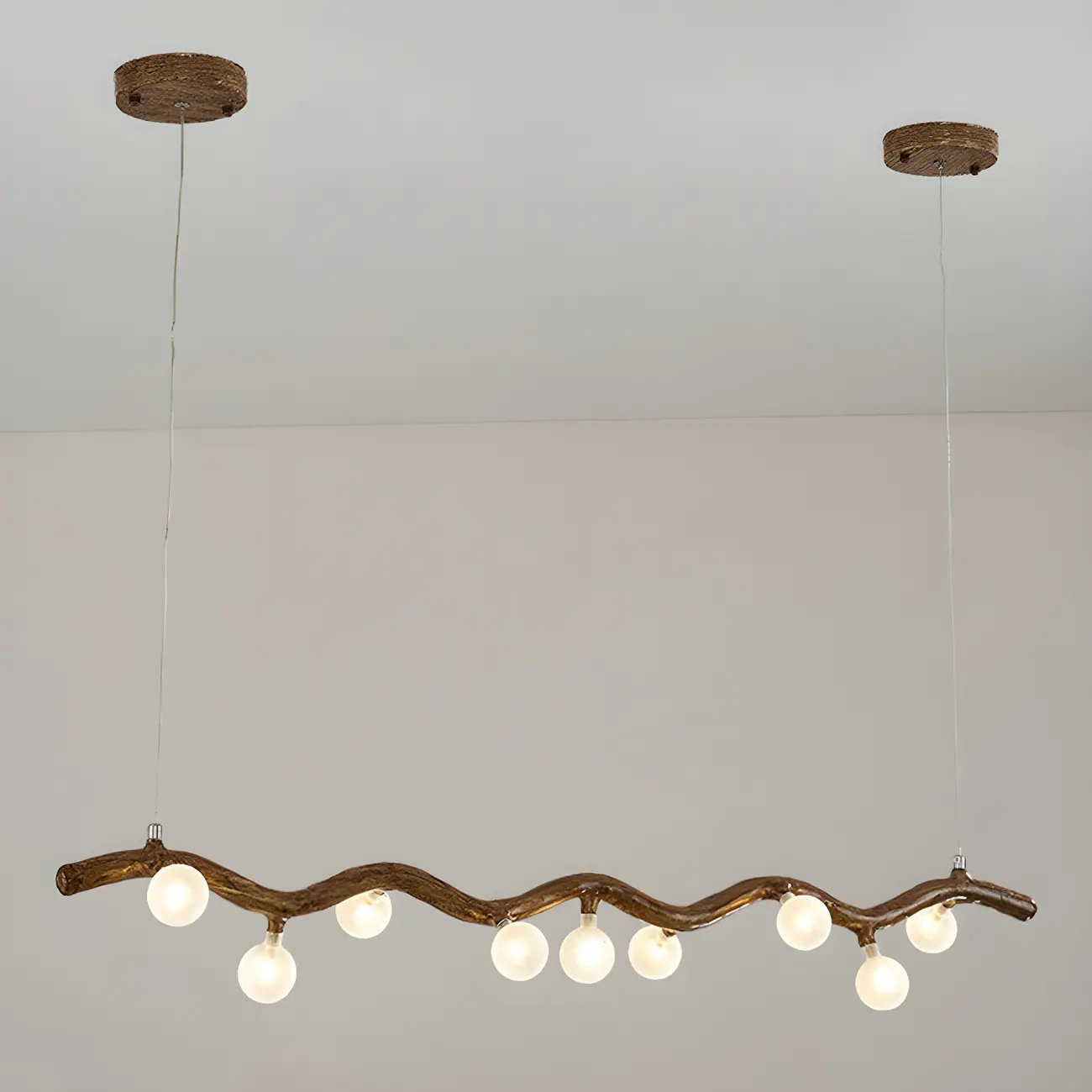 Modern Brown Glass Linear Island Pendant Light Image - 17 | homeyfad