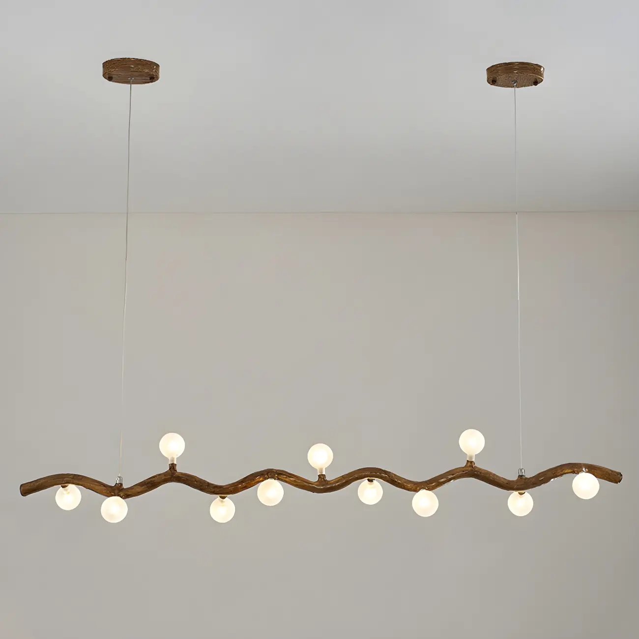 Modern Brown Glass Linear Island Pendant Light Image - 18 | homeyfad