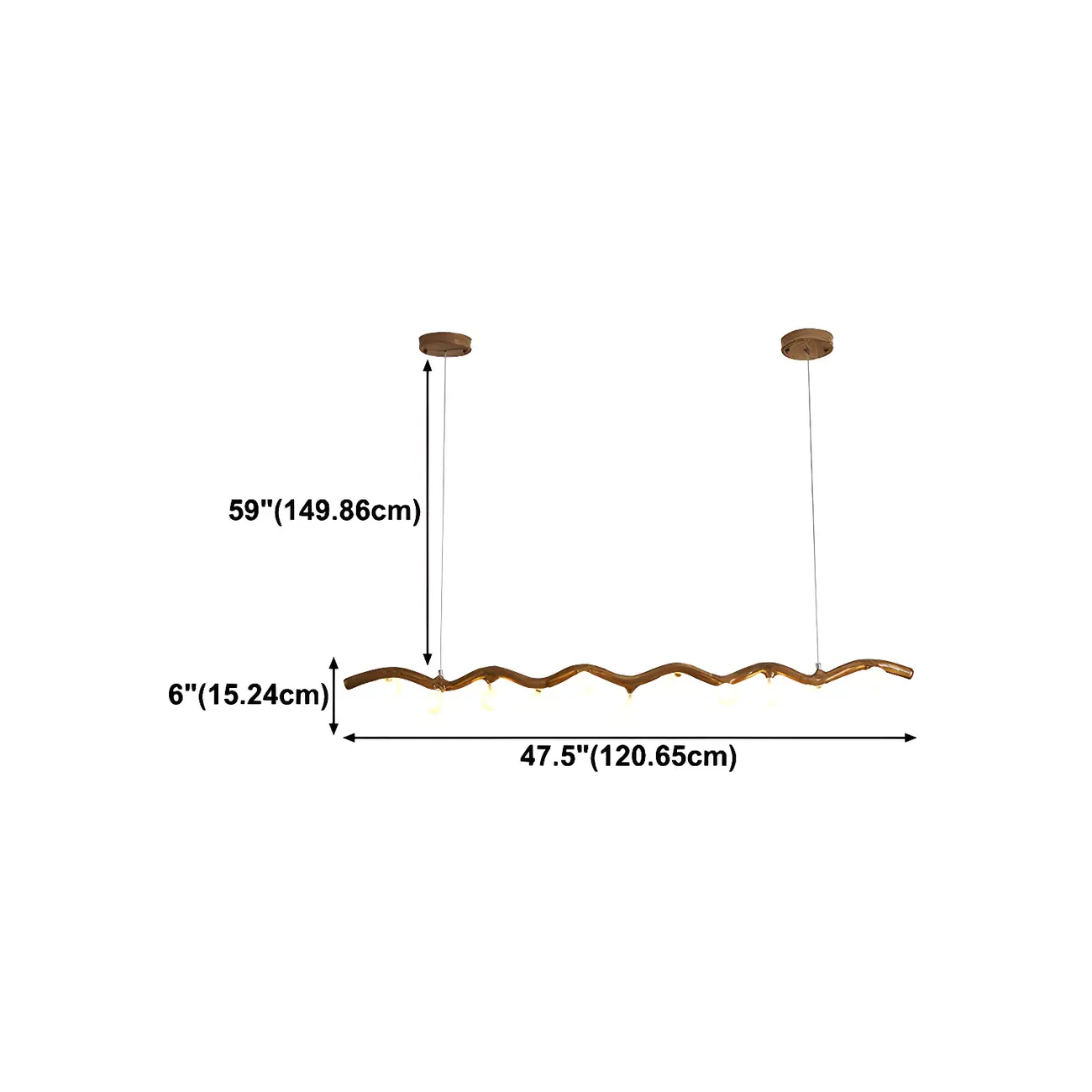 Modern Brown Glass Linear Island Pendant Light Image - 26 | homeyfad