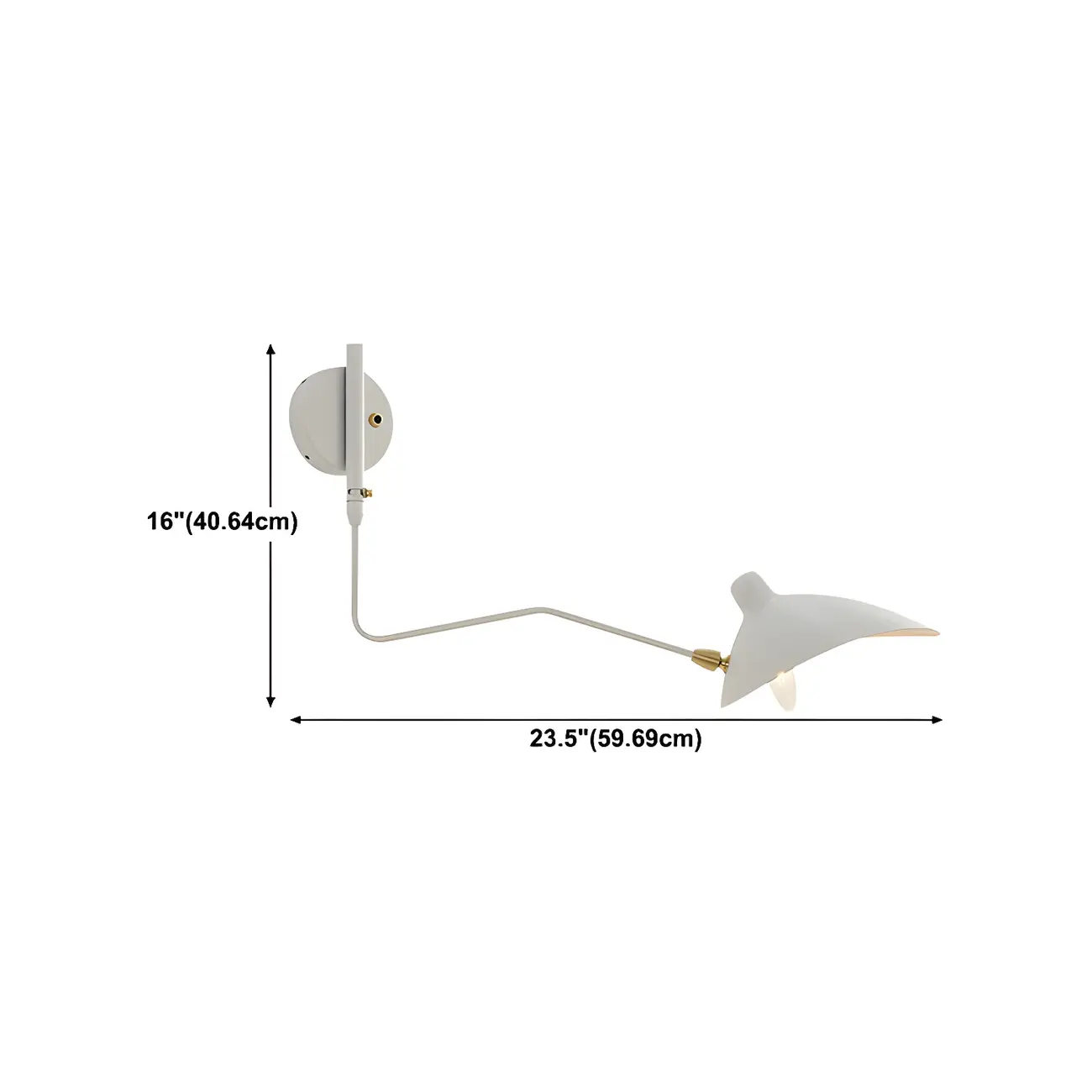 Modern 2-Light White Dual-Arm Swing Arm Wall Light #size | homeyfad