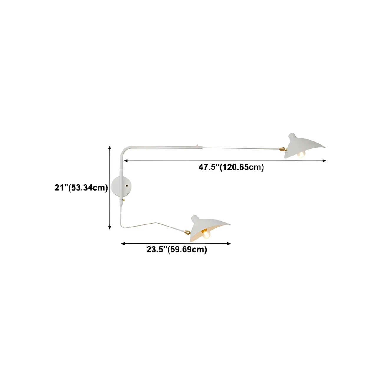 Modern 2-Light White Dual-Arm Swing Arm Wall Light Image - 22 | homeyfad