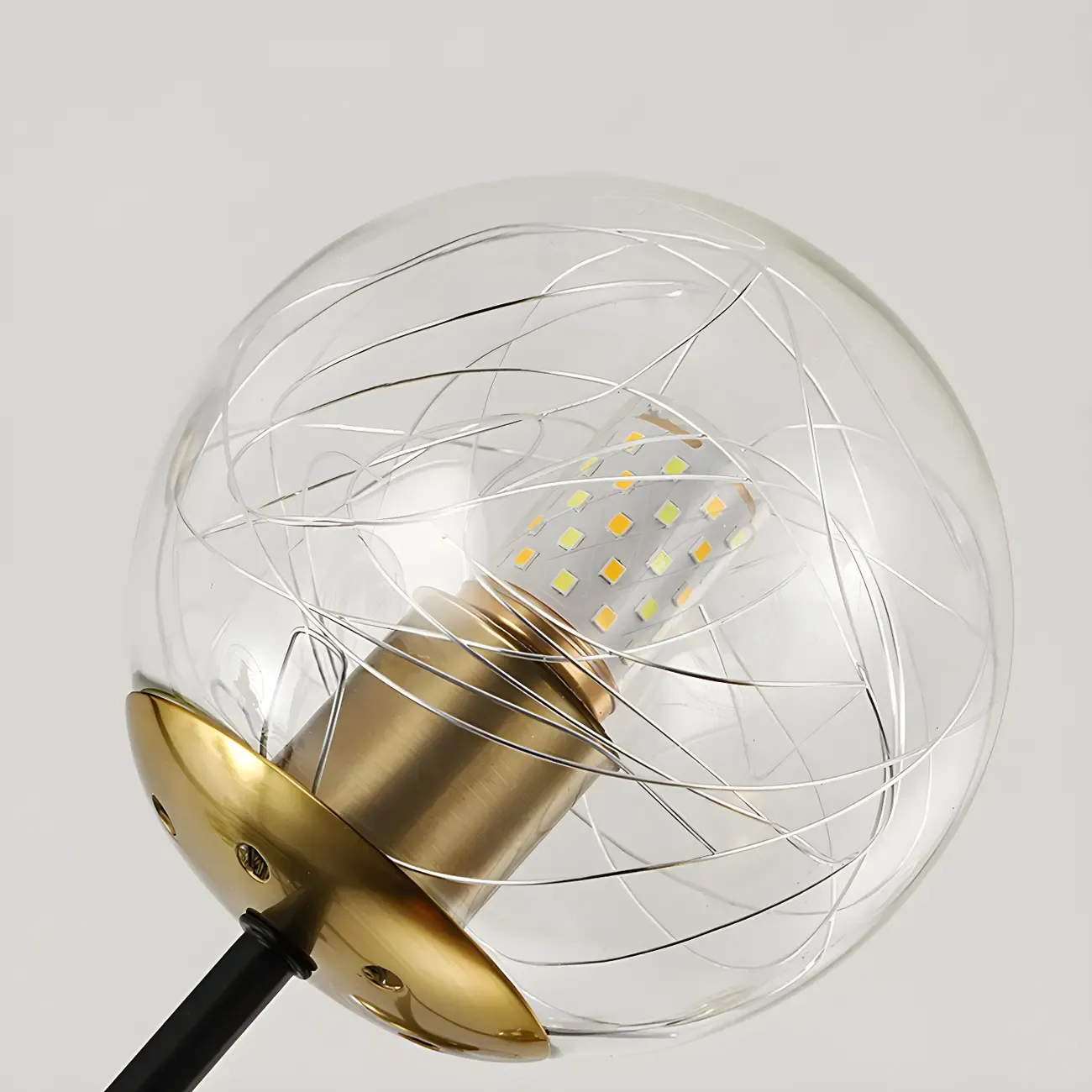 Mid-Century Modern Metal Clear Glass Sphere Sputnik Chandelier Image - 15