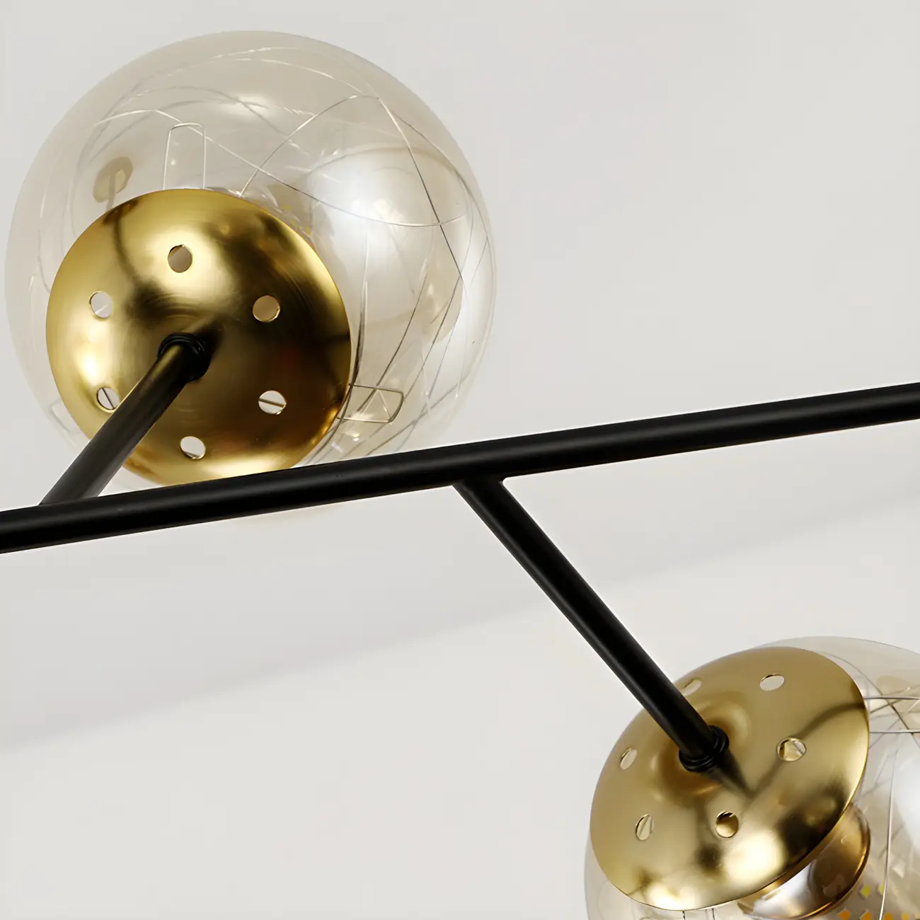 Mid-Century Modern Metal Clear Glass Sphere Sputnik Chandelier Image - 16 | homeyfad