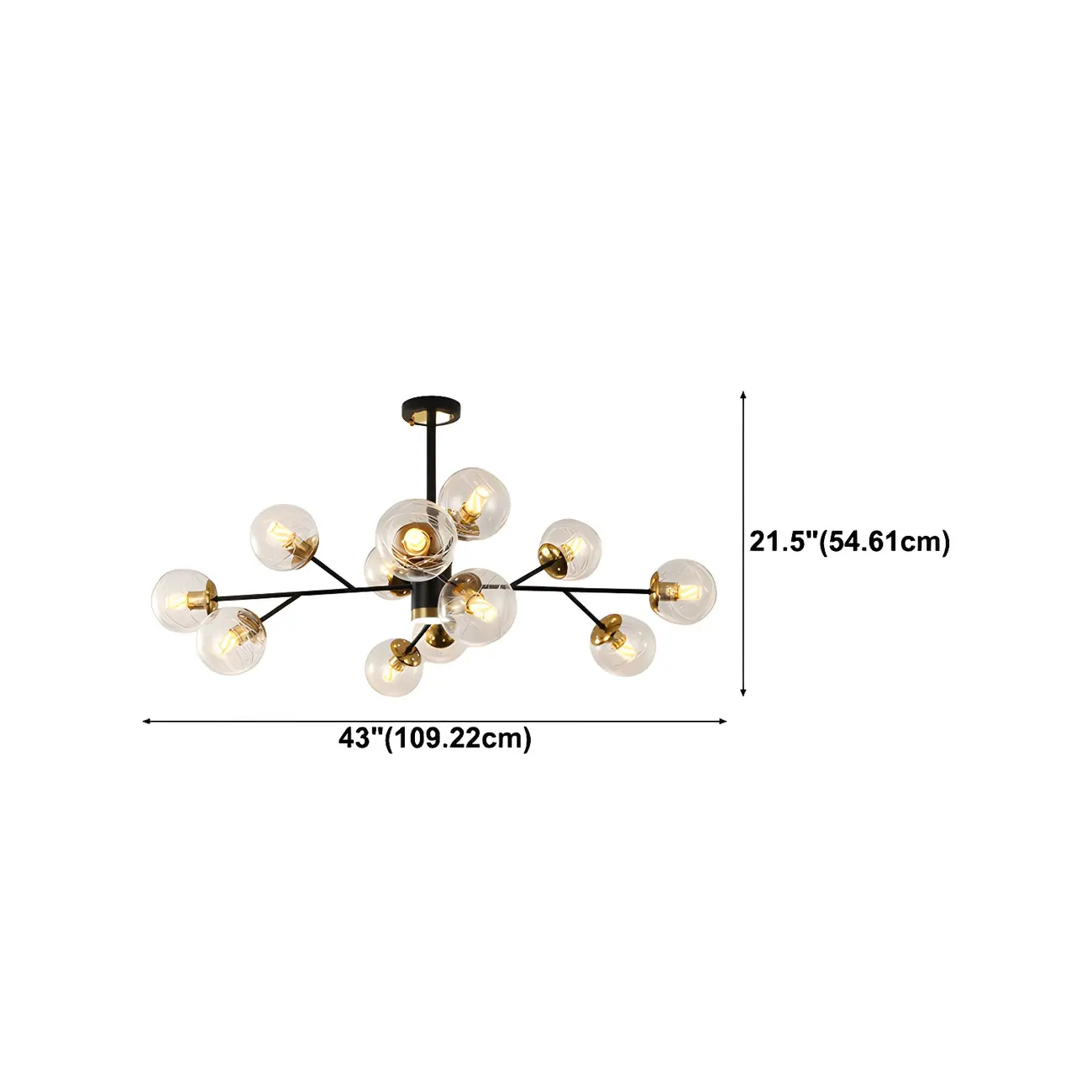 Mid-Century Modern Metal Clear Glass Sphere Sputnik Chandelier Image - 20 | homeyfad