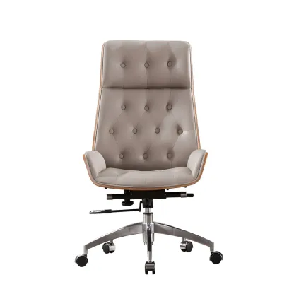 High Back Faux Leather Upholstered Swivel Office Chair Image - 9
