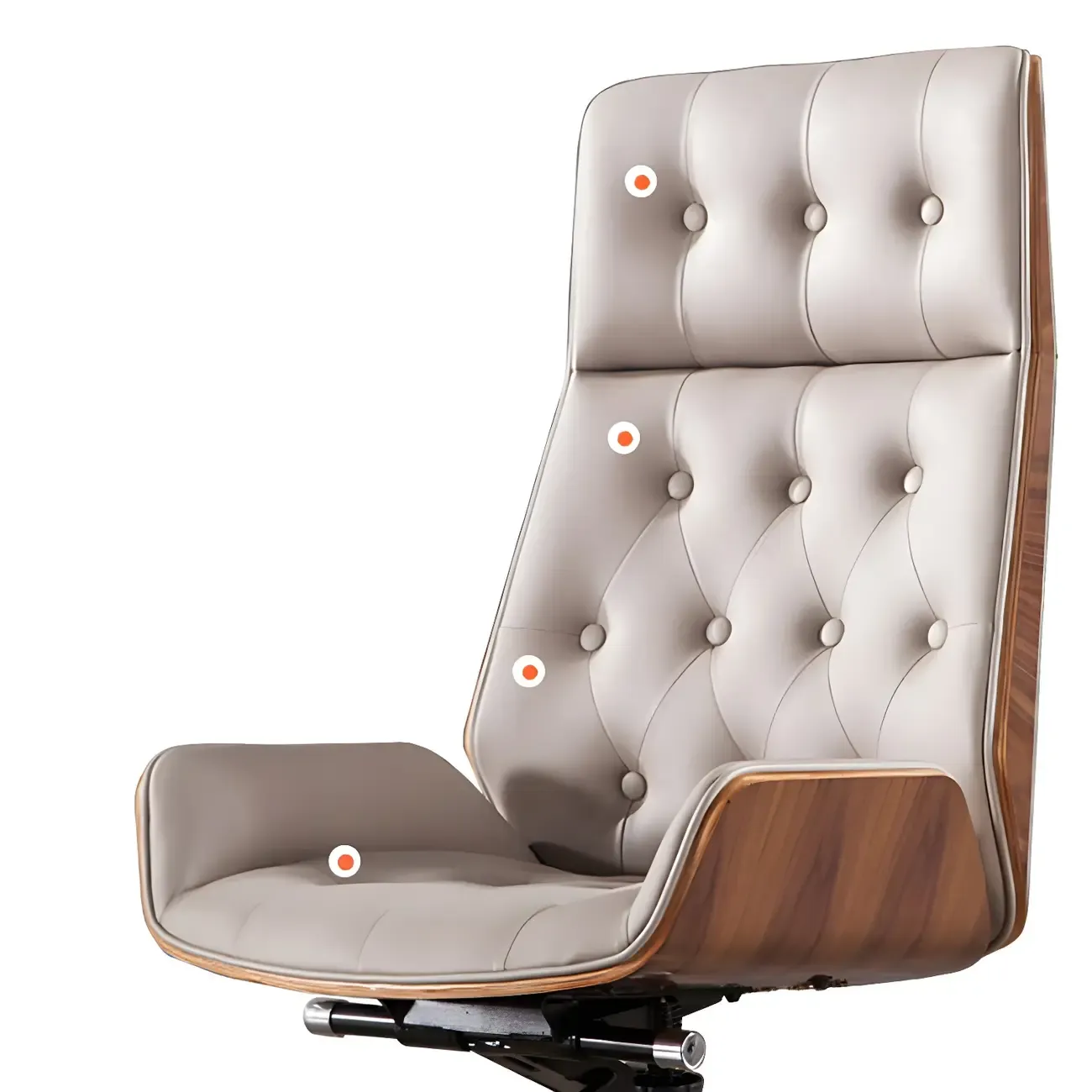 High Back Faux Leather Upholstered Swivel Office Chair Image - 10