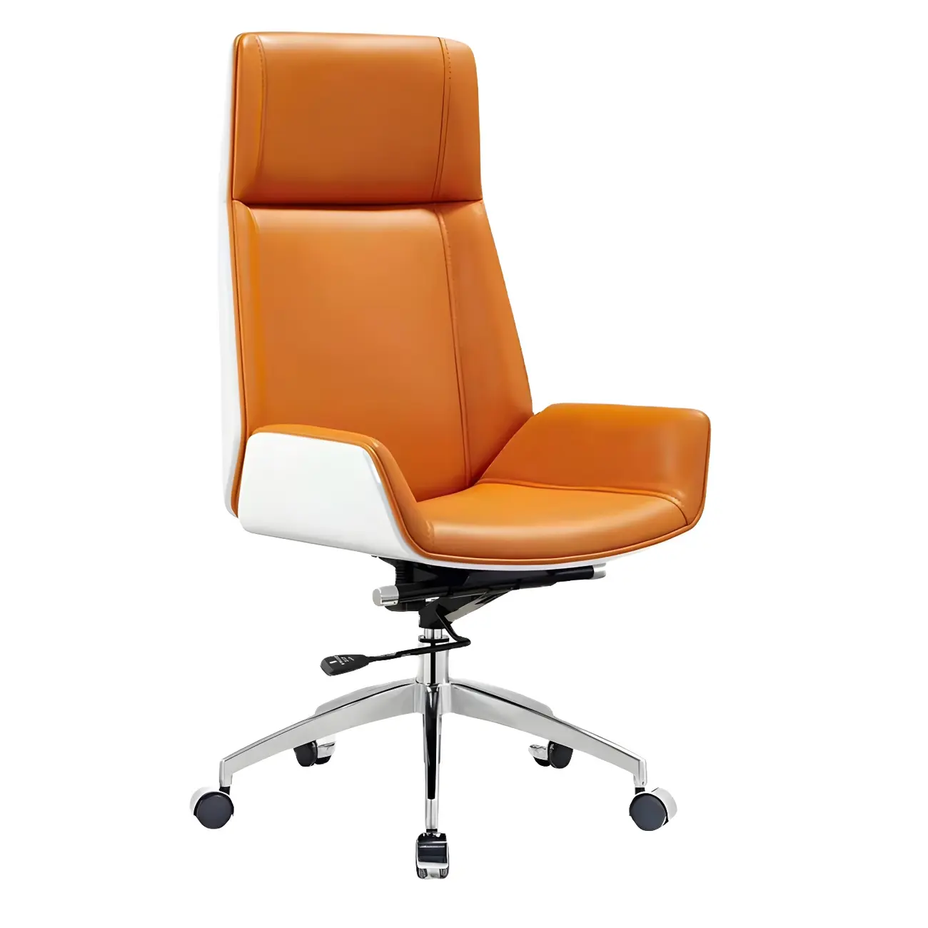 Modern Upholstered Adjustable Swivel Office Chair High Back Image - 2 | homeyfad