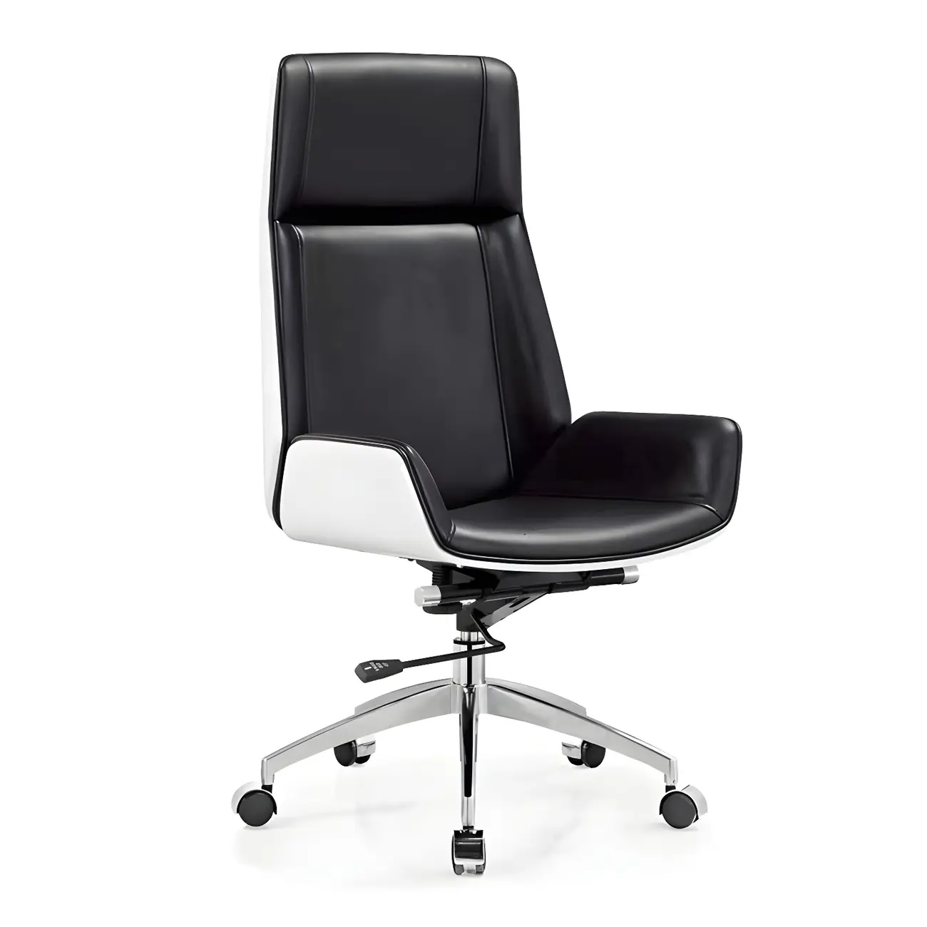 Modern Upholstered Adjustable Swivel Office Chair High Back Image - 3 | homeyfad