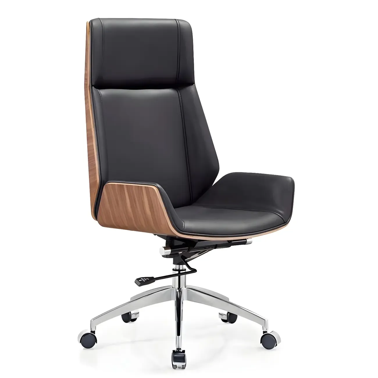 Modern Upholstered Adjustable Swivel Office Chair High Back Image - 5