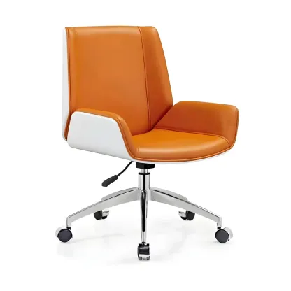 Modern Upholstered Adjustable Swivel Office Chair High Back Image - 9
