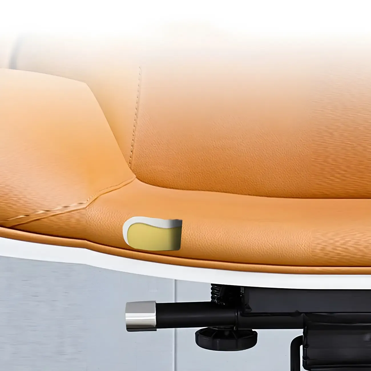 Modern Upholstered Adjustable Swivel Office Chair High Back Image - 14