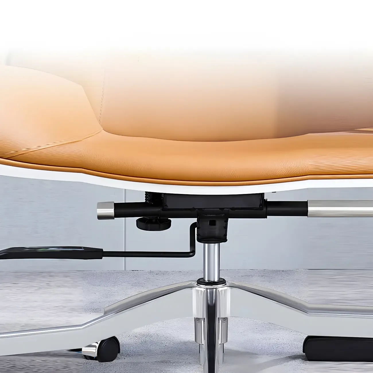 Modern Upholstered Adjustable Swivel Office Chair High Back Image - 15