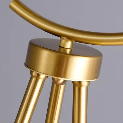 Gold Globe Tripod Floor Lamp with Side Table