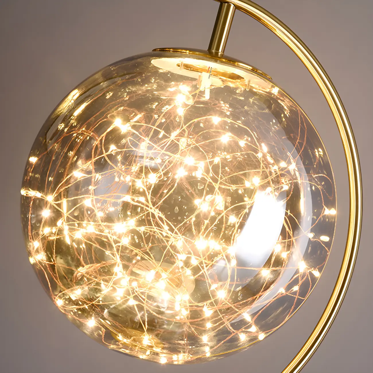 Gold Globe Tripod Floor Lamp with Side Table | homeyfad