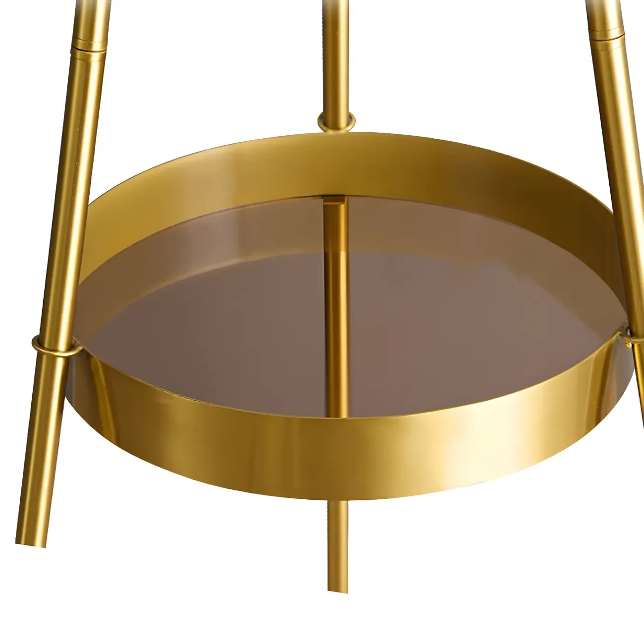 Gold Globe Tripod Floor Lamp with Side Table