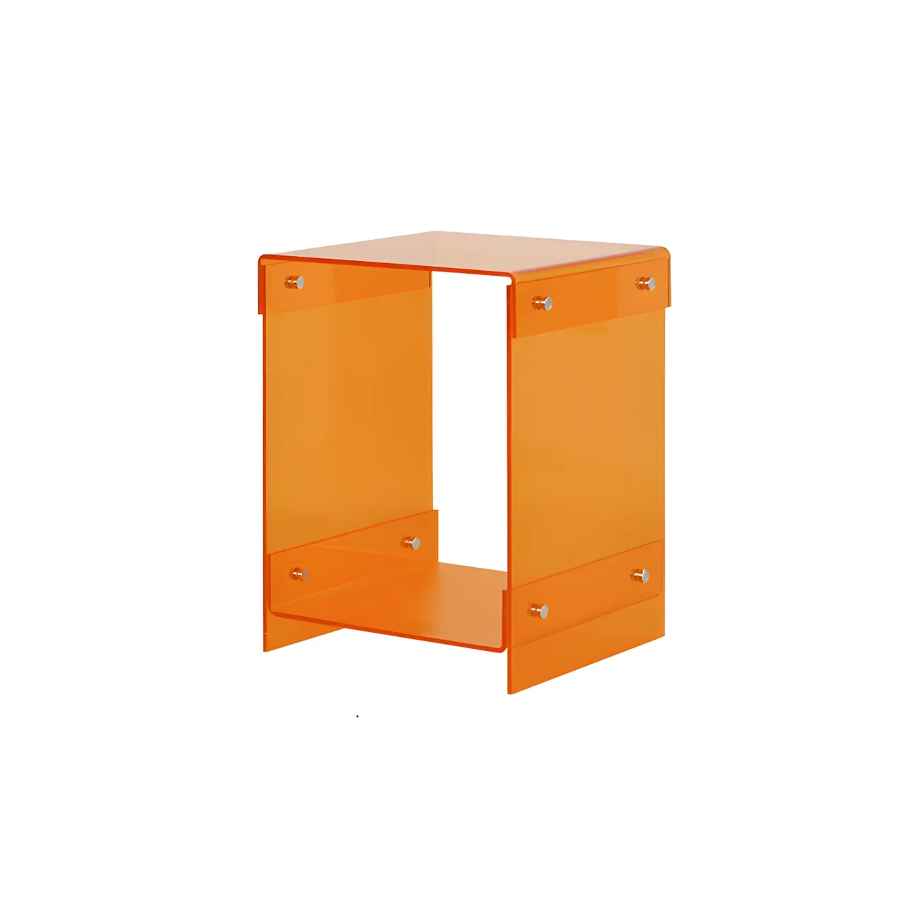 Modern Acrylic Bedside Table with Shelf Image - 15 | homeyfad
