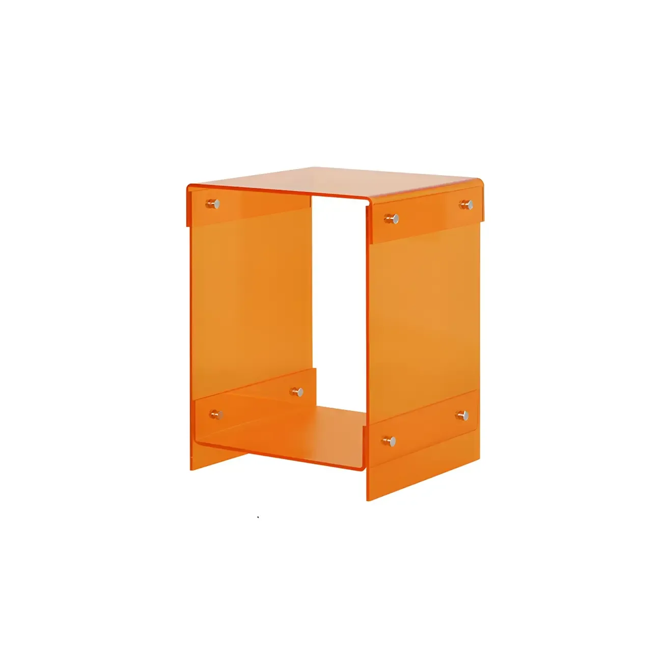 Modern Acrylic Bedside Table with Shelf Image - 15