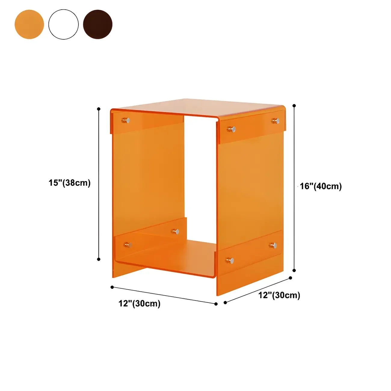 Modern Acrylic Bedside Table with Shelf Image - 9