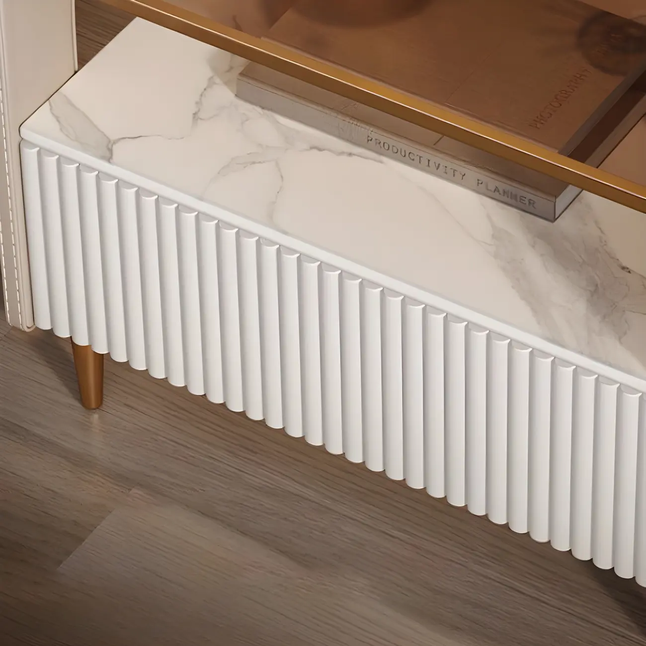 Modern Wood and Glass Storage Night Table 1 Drawer Bed Nightstand Image - 18 | homeyfad