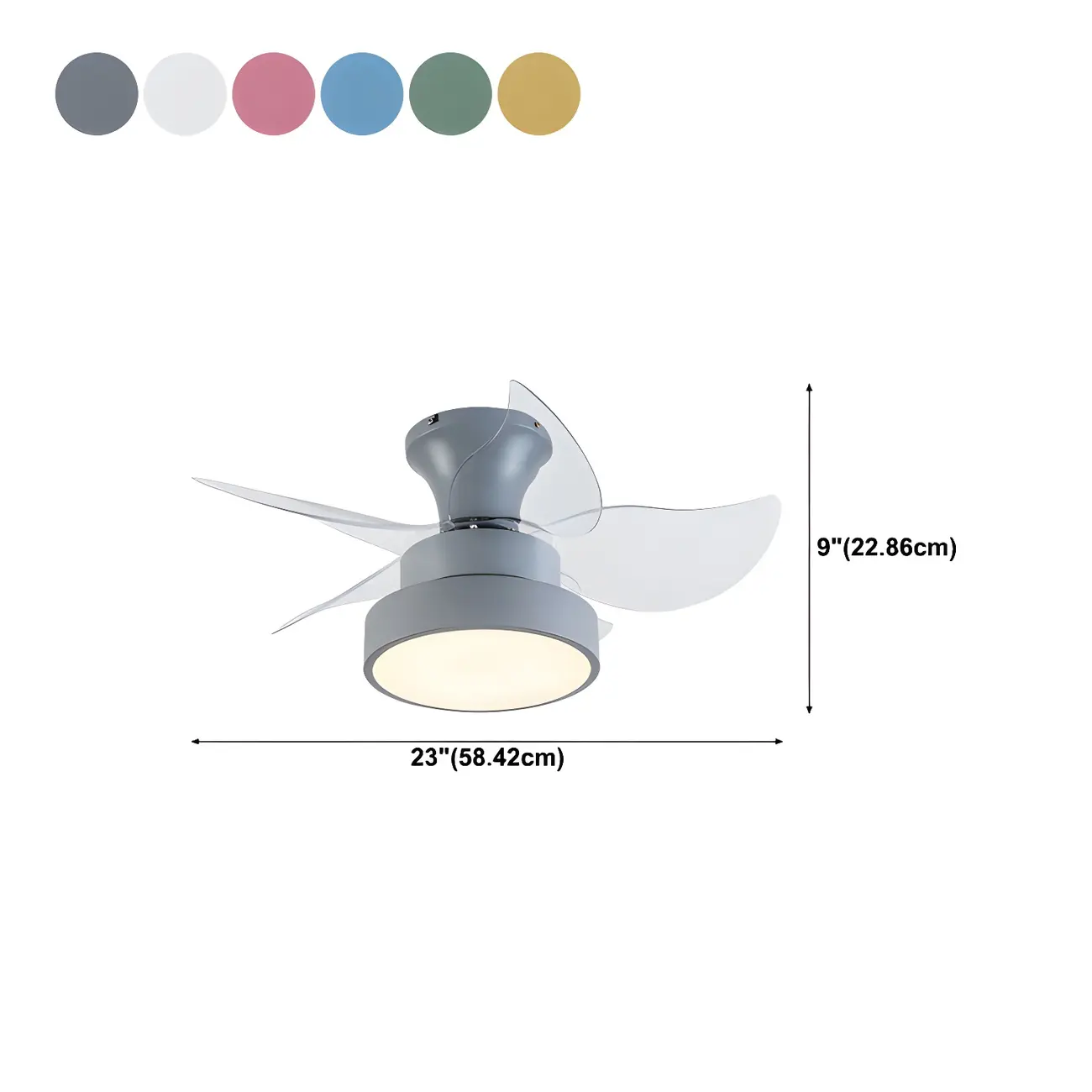 33-Inch Remote Flush Mount Ceiling Fan with Dimmable LED Light #size