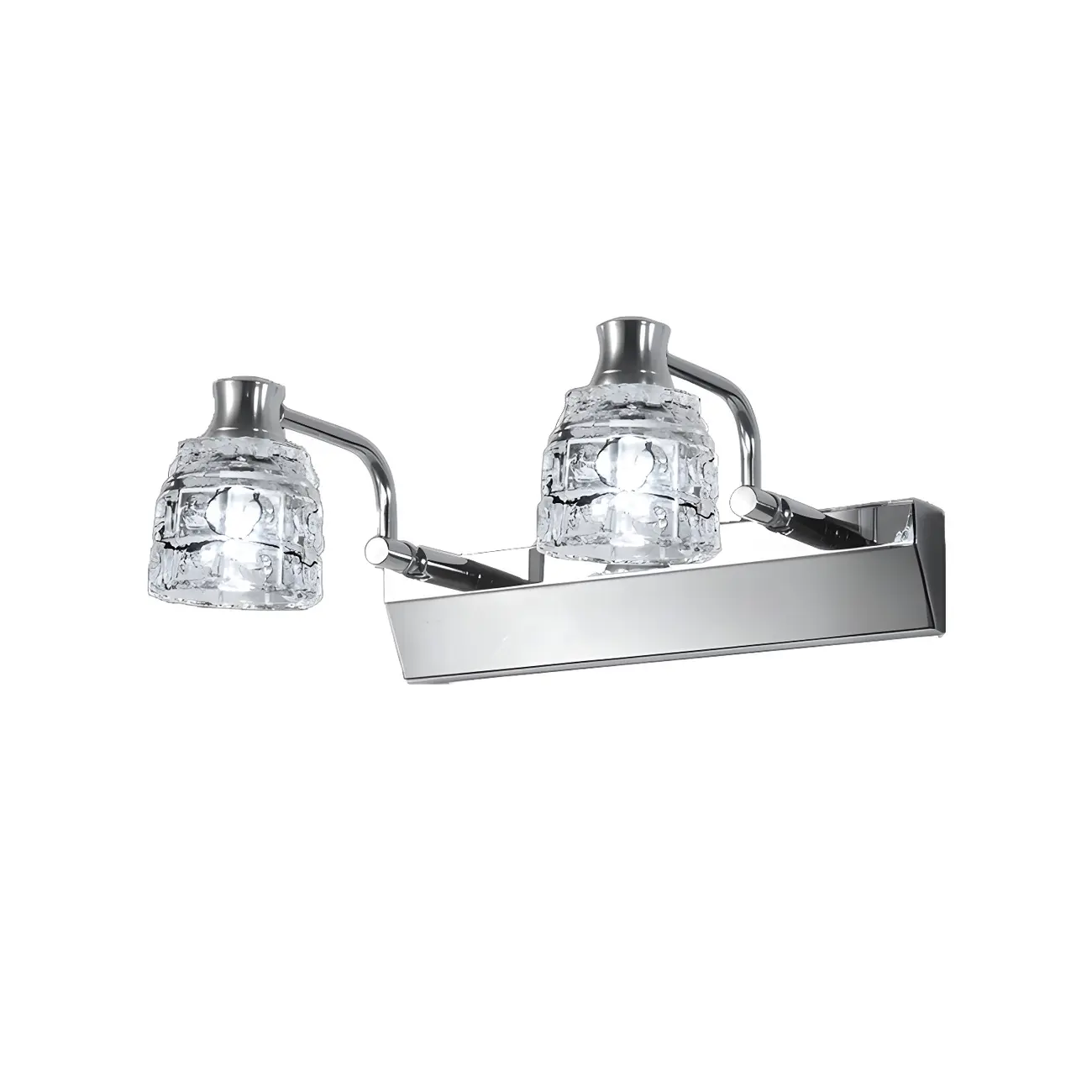 Modern Chrome Vanity Light with Glass Shades Bathroom Image - 8 | homeyfad