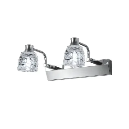 Modern Chrome Vanity Light with Glass Shades Bathroom Image - 8