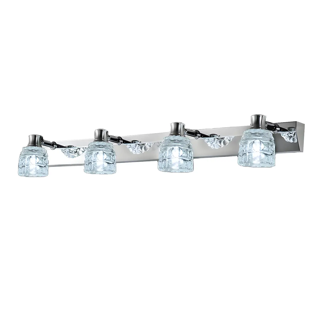 Modern Chrome Vanity Light with Glass Shades Bathroom Image - 12 | homeyfad