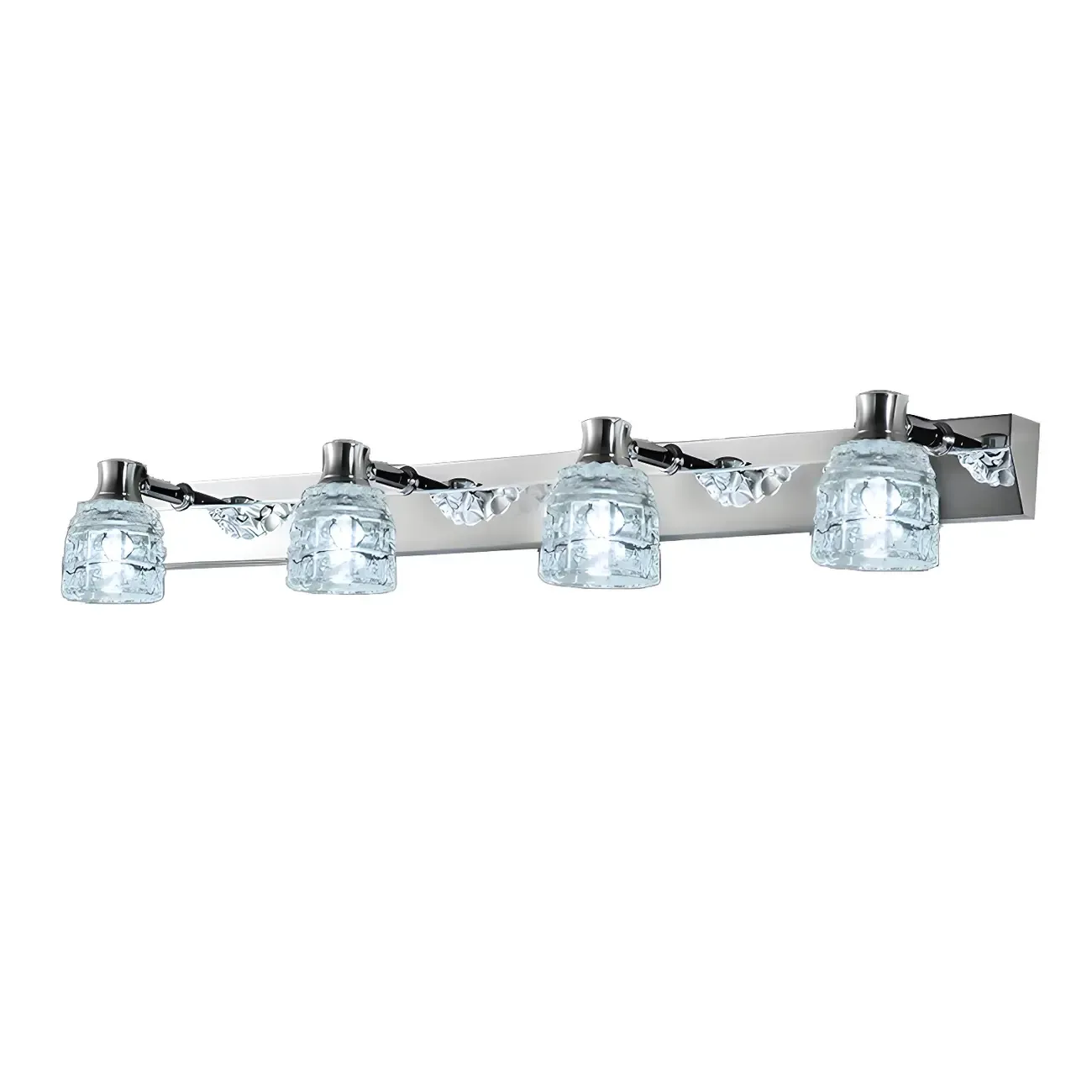Modern Chrome Vanity Light with Glass Shades Bathroom Image - 12