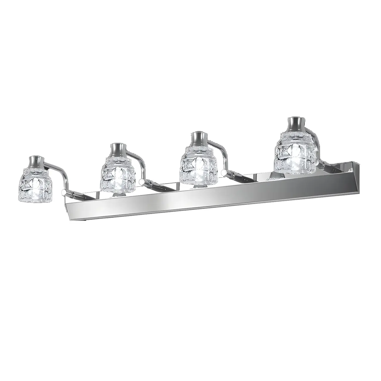 Modern Chrome Vanity Light with Glass Shades Bathroom Image - 14 | homeyfad