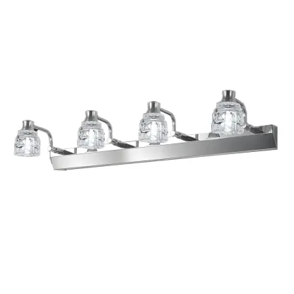 Modern Chrome Vanity Light with Glass Shades Bathroom Image - 14