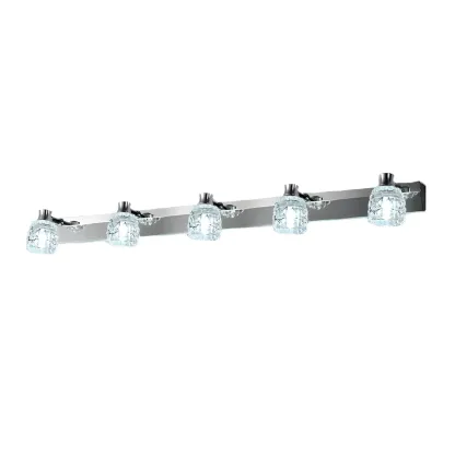 Modern Chrome Vanity Light with Glass Shades Bathroom Image - 16