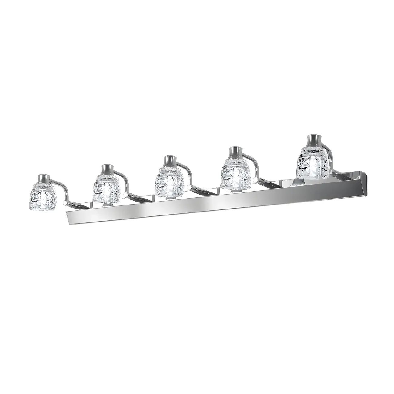 Modern Chrome Vanity Light with Glass Shades Bathroom Image - 18 | homeyfad