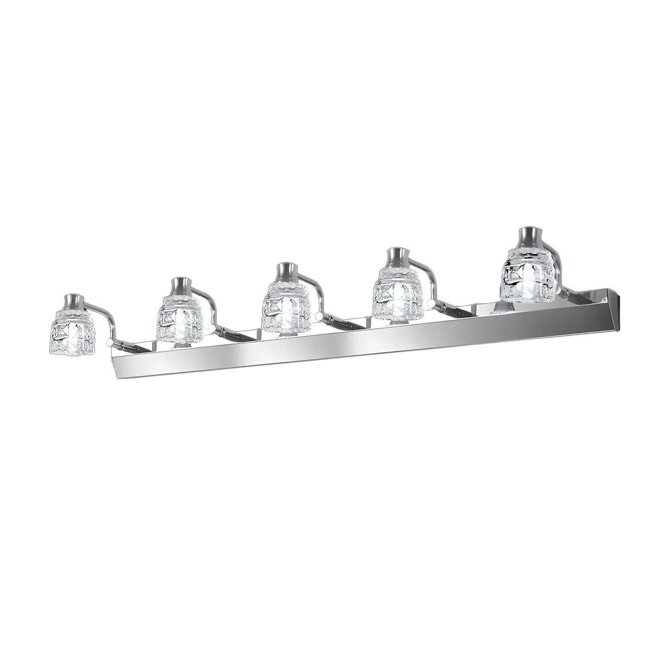 Modern Chrome Vanity Light with Glass Shades Bathroom Image - 18