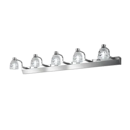 Modern Chrome Vanity Light with Glass Shades Bathroom Image - 18