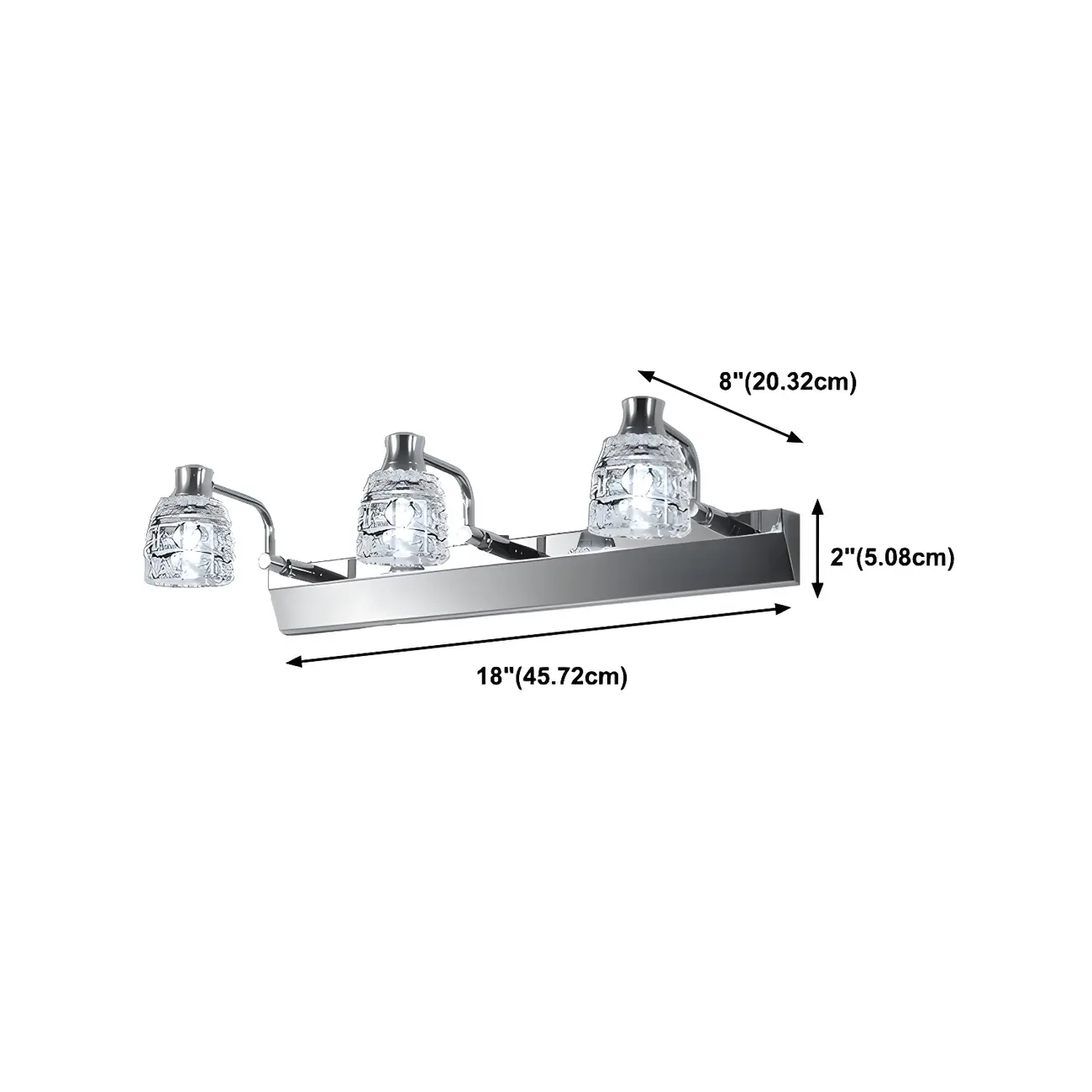 Modern Chrome Vanity Light with Glass Shades Bathroom Image - 29 | homeyfad