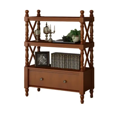 Scandinavian Walnut Wood Display Etagere Bookcase Image - 6