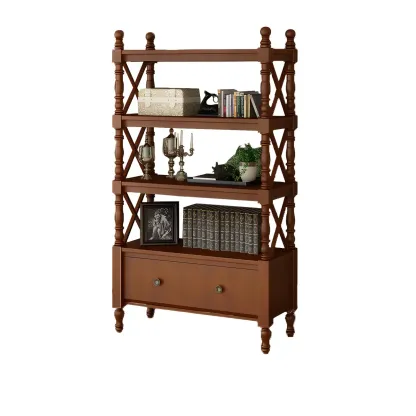 Scandinavian Walnut Wood Display Etagere Bookcase Image - 8