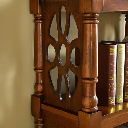 Scandinavian Walnut Wood Display Etagere Bookcase Image - 12