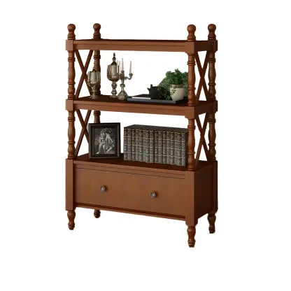 Scandinavian Walnut Wood Display Etagere Bookcase Image - 17