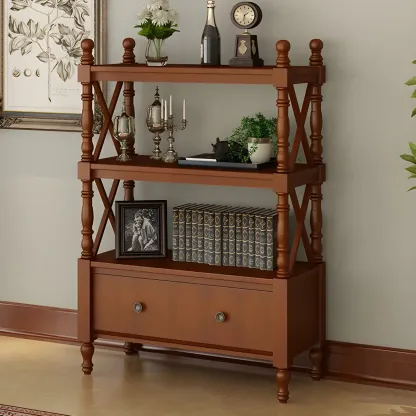 Scandinavian Walnut Wood Display Etagere Bookcase Image - 18