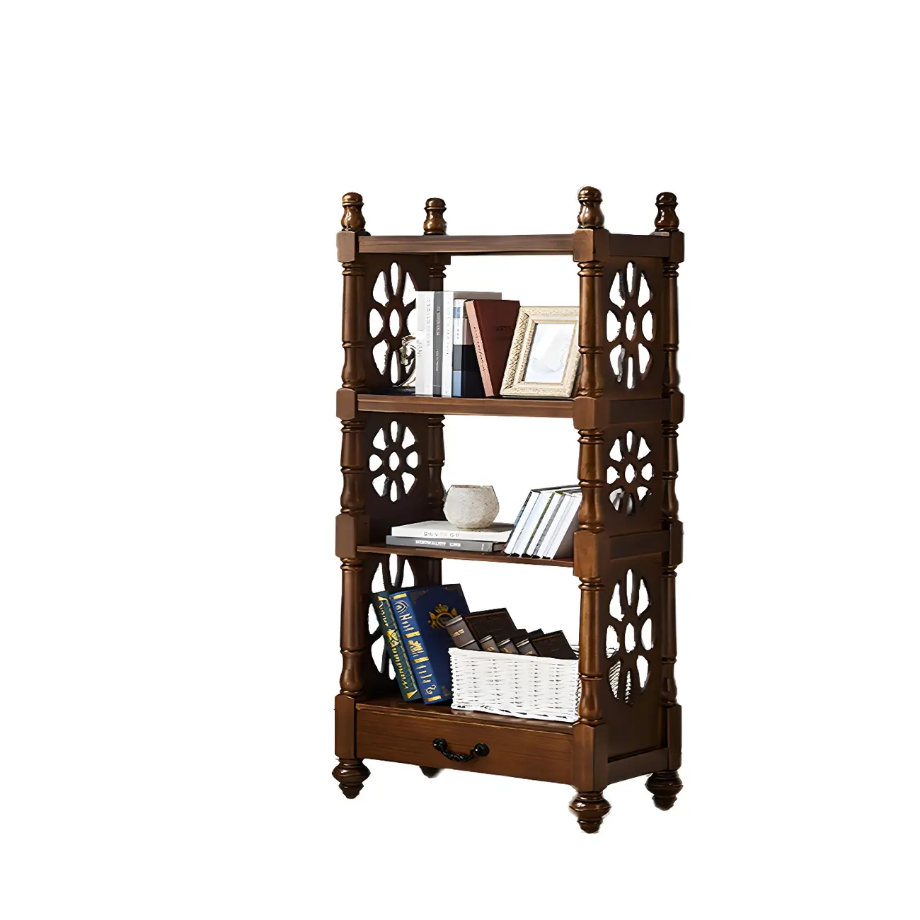 Scandinavian Walnut Wood Display Etagere Bookcase Image - 23 | homeyfad