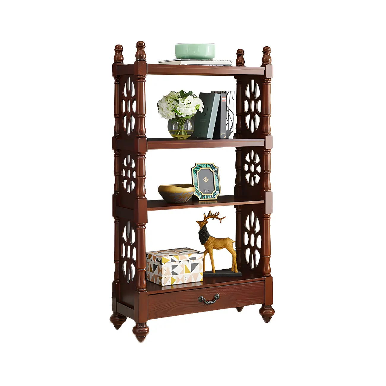 Scandinavian Walnut Wood Display Etagere Bookcase Image - 37 | homeyfad